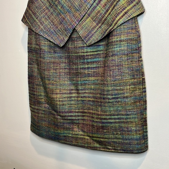 NWT Trina Turk Women’s Strapless Tweed Multicolor Peplum Mini Dress Size 4 - Picture 3 of 11